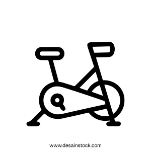 Simple Outline Bicycle Exercise Machine Line Art Symbol Icon Element