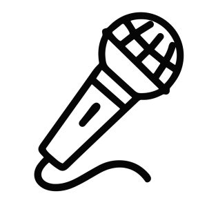 Handdrawn Outline Microphone Musical Device Recording Audio and Speech Tool Icon