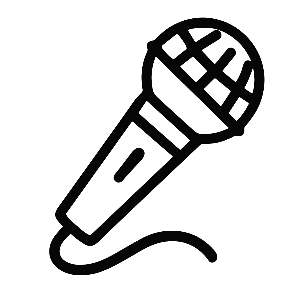 Handdrawn Outline Microphone Musical Device Recording Audio and Speech Tool Icon