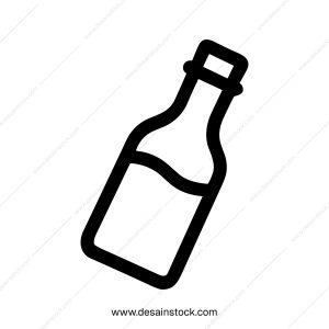 Simple Outline Drawing Bottle Beverage Drink Liquid Art Icon