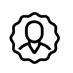 Line Art Person User Profile Avatar Inside Rosette Badge Icon