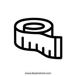 Simple Outline Measuring Tape Equipment Tailor Tool Icon Symbol Design