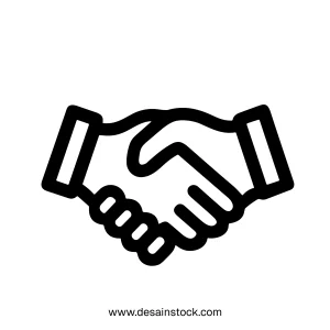 Simple Outline Handshake Agreement Deal Business Minimalist Line Icon Symbol