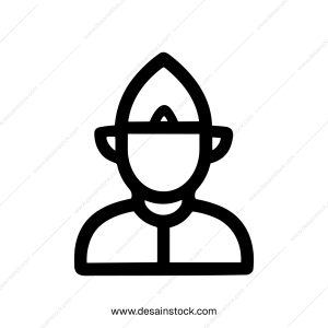 Simple Outline Style Firefighter Profile Avatar Symbol Emergency Occupation Icon
