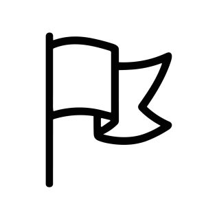 Simple Outline Style Pennant Flag Marking Location Sign Graphic Icon