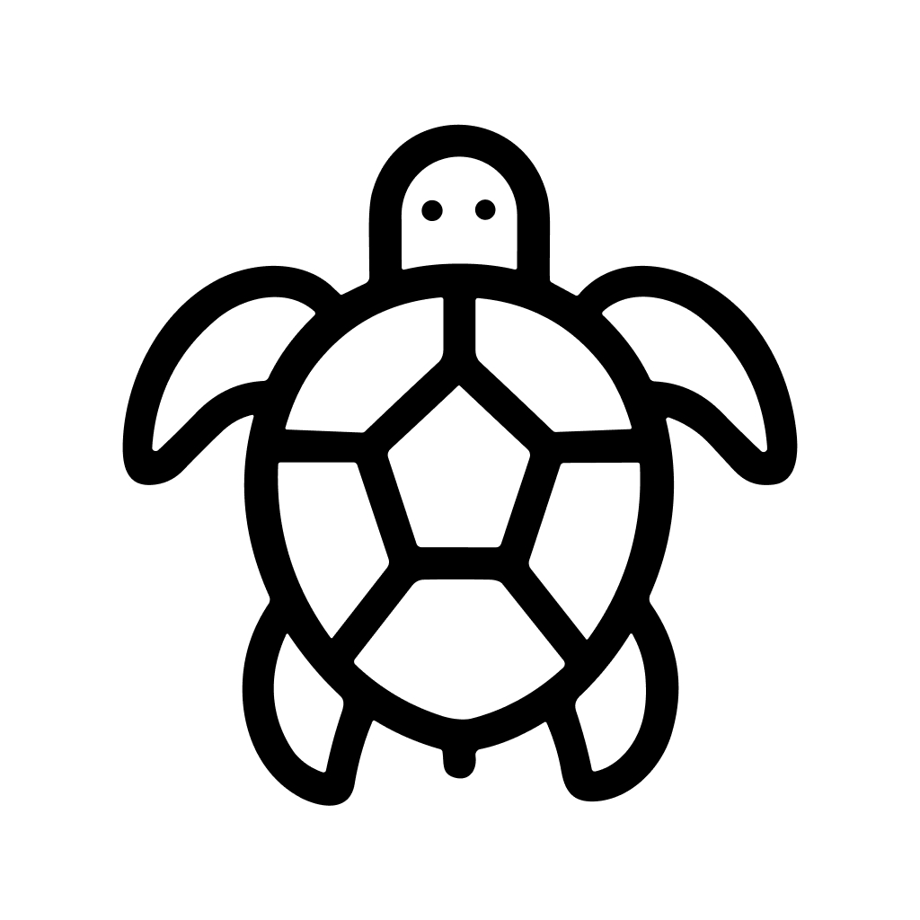 Minimalist Line Art Turtle Marine Animal Shellfish Wildlife Outline Icon