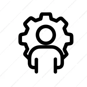 Simple Line Gear Man User Interface Setting Profile Icon