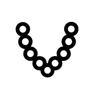 Simple Outline Bead Necklace Fashion Accessory Jewelry Item Graphic