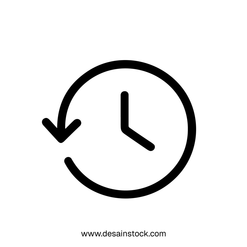 Simple Thin Line Clock History Sign Shape Icon Design Element