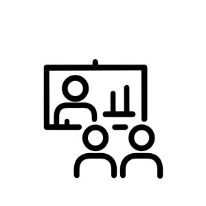 Simple Outline Business Presentation Training Meeting Conference People Icon