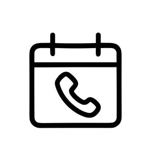 Simple Outline Calendar with Phone Symbol Appointment Reminder Icon