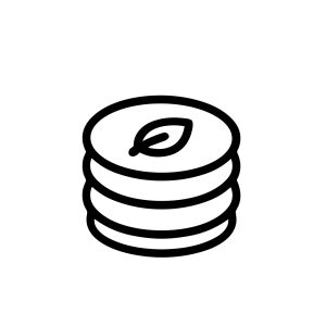 Simple Outline Stacked Coin With Leaf Icon, Eco Friendly Finance
