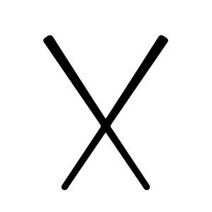 Minimalist Line Cross Mark Sign Symbol Black and White Icon Shape