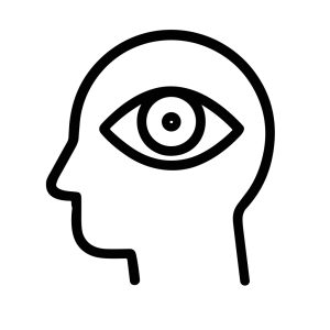 Outline Simple Minimalistic Head with Eye Symbol Sign Icon Graphic