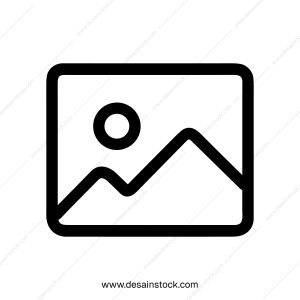 Simple Outline Picture Landscape With Mountain And Sun Icon Illustration