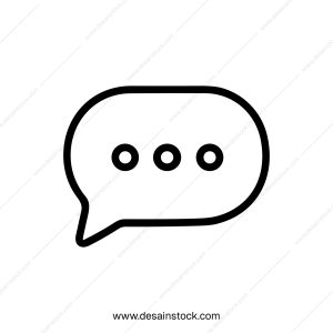 Simple Line Art Speech Bubble with Dots Waiting Icon Design