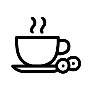Minimalist Outline Delicious Coffee Cup with Danggo Food Line Icon