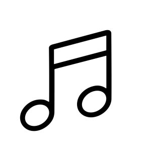 Simple Black Line Art Music Note Element for Musical Composition
