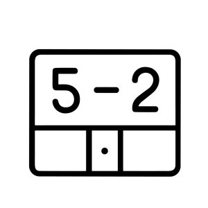 Minimalist Outline Scoreboard Icon With Numbers and Score Indicator