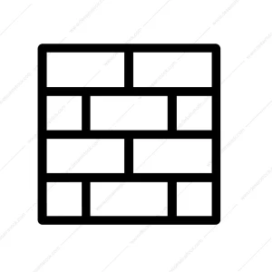Simple Outline Brick Wall Construction Material Structure Icon Graphic