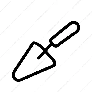 Outline Simple Trowel Construction Tool for Spreading and Smoothing Material Icon