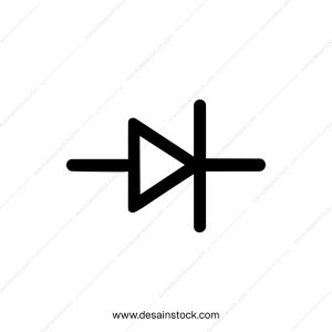Simple Line Style Diode Electronic Component Circuit Symbol Schematic Diagram