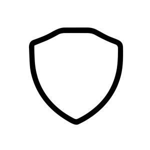 Simple Outline Empty Shield Shape Symbol Icon Graphic Element