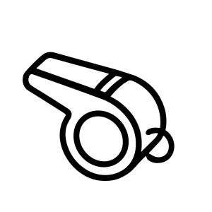 Simple Outline Drawing Whistle Device for Sport and Safety Equipment Icon