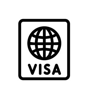 Minimalist Line Drawing Visa Credit Card Electronic Payment Method Icon
