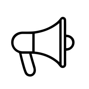 Simple Line Art Megaphone Announcement Icon Communication Marketing Sign