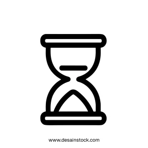 Simple Outline Hourglass Symbol Time Measuring Countdown Process Icon