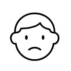 Simple Outline Sad Face Expression Emoticon Representing Negative Emotion