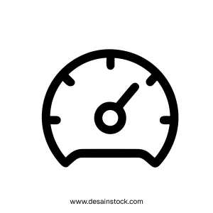 Minimalist Outline Speedometer Gauge Instrument Panel Symbol Icon Design