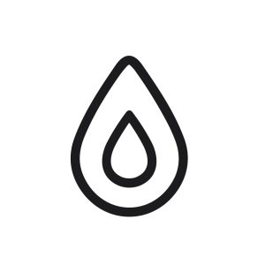 Minimalist Outline Black and White Water Drop Shape Sign Icon
