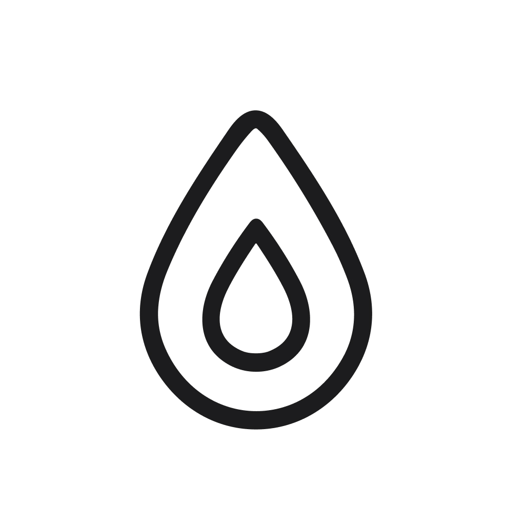 Minimalist Outline Black and White Water Drop Shape Sign Icon