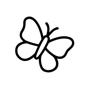 Simple Outline Butterfly Shape Graphic Element Symbol Design Icon