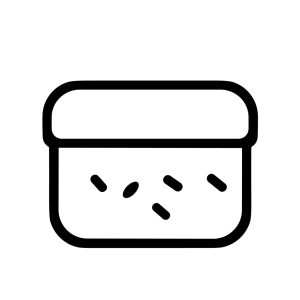 Simple Outline Minimalist Food Container with Seeds Illustration Icon
