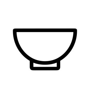 Minimalist Outline Simple Bowl Food Container Kitchenware Icon Illustration