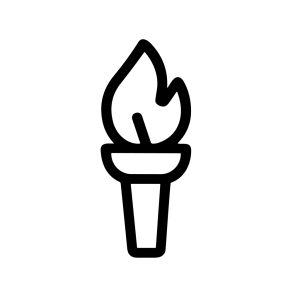 Simple Outline Isolated Torch Flame Symbol Silhouette Modern Icon Graphic
