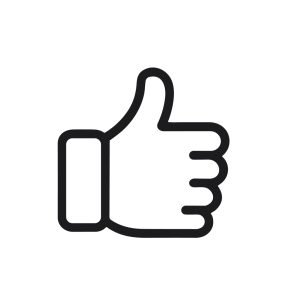 Simple Line Thumbs Up Approval Gesture Hand Icon Shape Symbol