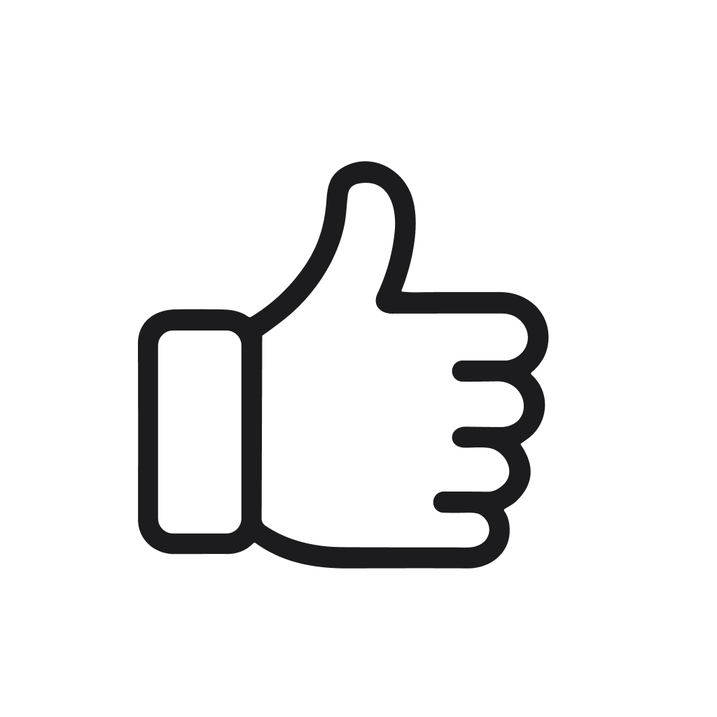 Simple Line Thumbs Up Approval Gesture Hand Icon Shape Symbol
