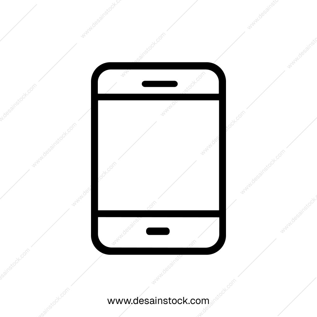 Simple Outline Mobile Phone Device Smart Electronic Minimalist Icon
