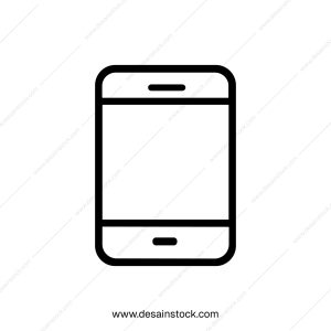 Simple Outline Mobile Phone Device Smart Electronic Minimalist Icon