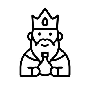 Outline Minimalist King Melchior Holding Offering Character Icon Illustration