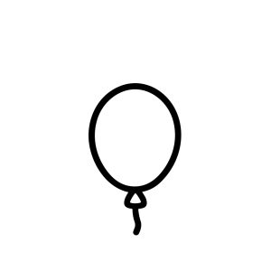 Simple Outline Handdrawn Celebration Balloon Party Decoration Element Graphic