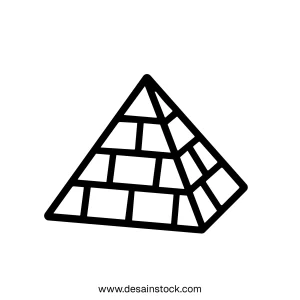 Outline Handdrawn Geometric Pyramid Structure Egypt Building Landmark Icon