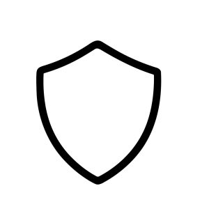 Minimalist Outline Security Shield Icon Shape Simple Protection Element