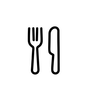 Simple Outline Cutlery Restaurant Food Serving Icon Isolated Illustration
