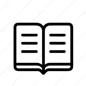 Simple Outline Open Book Illustration Educational Reading Material Icon