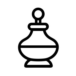 Simple Line Art Perfume Bottle Outline Icon Design for Beauty